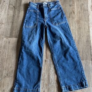 Altar'd State Denim cropped straight leg Jeans with Button Detail